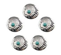 PURPLELILY 5 botones de imitación de turquesas de 25 mm, redondos, de piel, decorativos para bolso