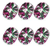 PURPLELILY 6 bolas de animadoras con asa, bolas de flores chispeantes para práctica y baile, flores chispeantes, coloridas con asa