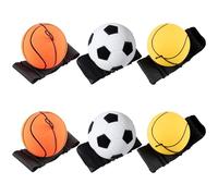 PURPLELILY 6 muñequeras de pelota de rebote de fútbol, béisbol, deportes, entrenamiento de fuerza de muñeca para niños, pelota de rebote de muñeca, pelota deportiva, entrenamiento de fuerza de muñeca