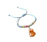 PURPLELILY Abalorio artístico de resina capibaras tejida a mano, regalo para jóvenes creadores de tendencias y amantes del arte, bonitos accesorios de animales, talla única, como se describe