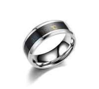 PURPLELILY Anillos de acero inoxidable con función inteligente de visualización de temperatura, unisex, modernos, de uso diario, accesorios de salud, talla única, como se describe, como se describe