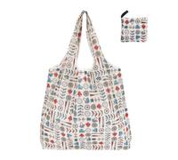 PURPLELILY Bolsa de compras portátil reutilizable con gran capacidad de almacenamiento, plegable y lavable, para uso multiuso, reutilizable, Planta beige, One Size