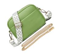 PURPLELILY Bolso cruzado multiusos para cámara con correa, piel sintética, hombro a la moda, para paseos por la ciudad y exploración al aire libre, Green, One Size