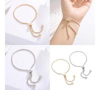 PURPLELILY Cadena de serpiente de cobre contemporánea ajustable con eslabones deslizantes con cuentas para todo el día, accesorio de joyería elegante, elástico, talla única, como se describe