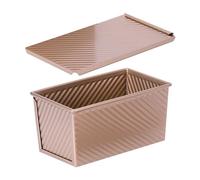 PURPLELILY Caja para hornear con tapa, moldes rectangulares para pan con cubiertas, acero antiadherente, fáciles de limpiar