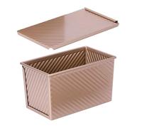 PURPLELILY Caja para hornear con tapa, moldes rectangulares para pan con cubiertas, acero antiadherente, fáciles de limpiar