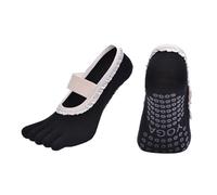 PURPLELILY Calcetines de pilates antideslizantes para entrenamiento, deportes, baile, cinco dedos para estabilidad y comodidad, antideslizantes, deportes de cinco dedos, pilates para ballet barre