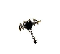 PURPLELILY Corazón hueco vintage ajustable con piedras de circonita cúbica, misterioso diseño demoníaco para mujer, joyería Kiriste