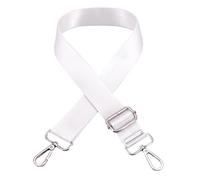 PURPLELILY Correa ajustable de 75 a 145 cm de ancho para hombro de lona, accesorios cruzados, bolsa de hombro ancho, bolsa ajustable de lona de repuesto, White, Bright silver buckle