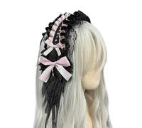 PURPLELILY Diadema con lazo que eleva tus estilos, accesorio para el cabello de boda, elegante para bodas, fiestas y reuniones formales, Lolitas góticas