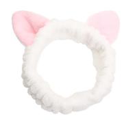 PURPLELILY Diadema de orejas de gato peludo para lavado de cara femenina, banda elástica de felpa para maquillaje y deporte, para el cuidado de la piel, accesorio de diadema de felpa para lavado