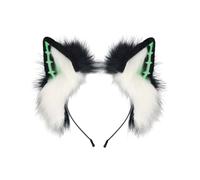 PURPLELILY Diadema punk de felpa con orejas de animal, anime, sirvienta, lobo, accesorios para la cabeza para bailes de máscaras, fiestas, reuniones, disfraces, festivales