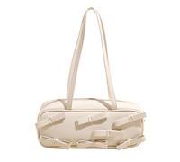 PURPLELILY Elegante bolsa de almohada de piel sintética con lazos, suave, para axilas, para mujeres y estudiantes, bolsa de moda coreana, beige, One Size