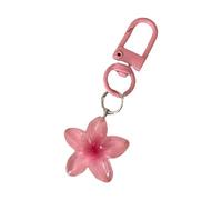 PURPLELILY Elegante llavero con diseño de flores para aquellos que aprecian accesorios únicos y encantadores, trajes elegantes, colgante de flores acrílicas, Rosa Roja, Talla única