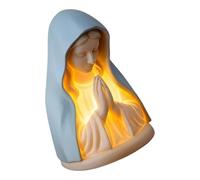 PURPLELILY Figura religiosa decorativa lámpara de mesa de oración de Virgen María, estatua religiosa, adorno decorativo para sala de estar y dormitorio