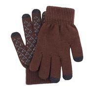 PURPLELILY Guantes suaves y cálidos ScreenTouch para tejer, pantallas táctiles, dedos completos, deportes al aire libre, correr, para hombres, adolescentes, invierno, puños elásticos térmicos