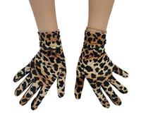 PURPLELILY Guantes unisex con patrón de leopardo de poliéster transpirable para clima frío, guantes esenciales y elegantes de leopardo
