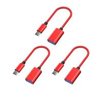 PURPLELILY Juego de 3 cables tipo C a USB 2.0 hembra para conexión de teléfono, tablet, teclado de disco U con diseño trenzado, cable USB C a hembra