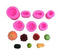 PURPLELILY Juego de 7 moldes de silicona para hornear, jabón, chocolate, velas, reutilizables, de grado alimenticio, herramienta de manualidades con 7 formas