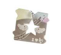 PURPLELILY Llavero hueco de moda con diseño de notas musicales de dibujos animados, colgante de símbolo, adorno adecuado para uso diario, llavero de hibisco con alas de notas, B, Talla única