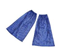 PURPLELILY Mangas acampanadas con lentejuelas brillantes y puños elásticos para espectáculos de escenario y actuaciones formales de eventos de baile, cubiertas de lentejuelas, azul real, Talla única
