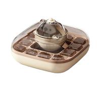 PURPLELILY Molde de hielo con tapa de 12 rejillas para liberar fácilmente el refrigerador, caja de almacenamiento para congeladores, resistente al hielo