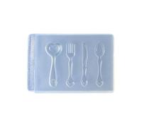 PURPLELILY Molde de silicona de grado alimenticio para manualidades de resina, elegante molde en forma de cuchara y tenedor, accesorios decorativos