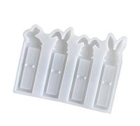 PURPLELILY Molde de silicona para chocolate de Pascua, conejos de resina epoxi, caja de regalo, yesos, soporte para efectivo, conejos, molde de fundición epoxi