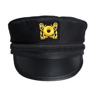 PURPLELILY Sombrero de capitán negro para yate, sombreros militares, barcos, capitán, marinero, capitán, gorra azul marino para hombres y mujeres, patrones para hombres y barcos, Negro, Talla única