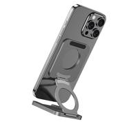 PURPLELILY Soporte de teléfono de doble cara, muy delgado, plegable, con rotación de 360 grados, soporte de aluminio para escritorio y vehículo, soporte plegable muy delgado para teléfono