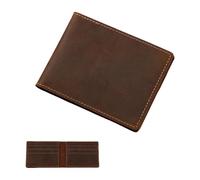 PURPLELILY Tarjetero vintage para hombre, piel sintética, tarjetero, ranura para licencia de conducir, organizadores de tarjetas de viajeros, Brown, 10.8x1.8x8cm /4.25x0.7x3.14in, 8 tarjetas