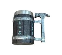 PURPLELILY Taza de cerveza de barriles de madera con forro aislante de acero inoxidable para reuniones al aire libre y eventos deportivos, vaso de cerveza de gran capacidad