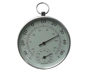 PURPLELILY Termómetro para interiores y exteriores, termómetro de pared de gran número, higrómetro, higrómetro inalámbrico para colgar, decoración de jardín