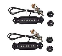 PURPLLE 2X Pre-Cable 6 Cuerdas Simples Pick-Up Carrete Arnés con Volumen y Tarros de Tono para Cigarro Eléctrico Caja de Guitarra Cigarro Eléctrico Caja de Guitarra