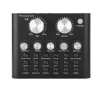 PURPLLE - Tarjeta de sonido en V8 con efectos y cambiador, dispositivo de mezcla de audio Bluetooth para transmisión en , grabación de música