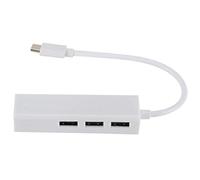 PURPLLE TYPEC to USB2.0 100GbE Hub de tarjetas de cubo LAN Rj45 Adaptador de cubo Ethernet 3 puertos USB 2.0