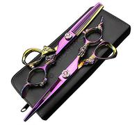 Púrpura 6 pulgadas tijeras de pelo 440C profesional peluquería cortar el adelgazamiento del cabello y la poda dedicado