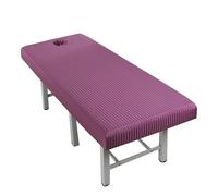 Púrpura,80x190cm/2.6x6.2ft,Funda De Sábana De Masaje A Rayas,Sábanas De Mesa De Masaje Con Orificio Facial,Funda De Cama De Belleza Reutilizable Funda Protectora Lavable
