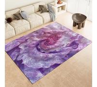 Púrpura; Alfombras De Área Púrpura Espiral Abstracto Flor De Comedor Alfombra Granja Pequeña Cocina Gruesa Grues,80 X 150 Cm