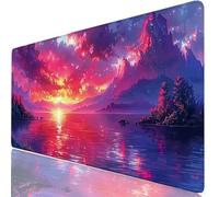 Púrpura Alfombrilla Escritorio XXL 800x300 mm Atardecer Mouse Pad Grande, Protector de Mesa Impermeable, Alfombrilla Ratón XL con Base Antideslizante, Accesorios Oficina, Regalo para Familia H0-956
