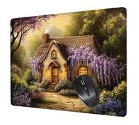 Púrpura Alfombrilla Raton Gaming 420x350x3mm, Alfombrilla Escritorio Bosque Mouse Pad con Base Goma Antideslizante, con Bordes cosidos, Superficie Impermeable, para Oficina Portátil Tapete Rato H0-200
