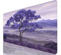 Púrpura Alfombrilla Ratón XXL 520x250x3mm Mouse Pad Grande Gaming Árbol Alfombrilla Escritorio con Base Antideslizante, Resiste Salpicaduras, Bordes Cosidos Mousepad para Oficina y Familia Y8-168