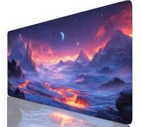 Púrpura Alfombrilla Ratón XXL 520x250x3mm Mouse Pad Grande Gaming Montaña Alfombrilla Escritorio con Base Antideslizante, Resiste Salpicaduras, Bordes Cosidos Mousepad para Oficina y Familia Y8-814