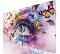 Púrpura Alfombrilla Ratón XXL 800x300x3mm Mouse Pad Grande Gaming Ojo Alfombrilla Escritorio con Base Antideslizante, Protector Escritorio, Resiste Salpicaduras, Mousepad para Oficina y Familia Y8-248