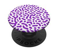 Púrpura Blanco Retro Lindo Abstracto Formas Patrón PopSockets PopGrip Adhesivo