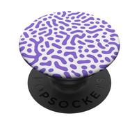 Púrpura Blanco Retro Lindo Patrón PopSockets PopGrip Adhesivo