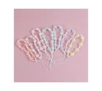 Púrpura Boho lindo teléfono encanto cordón flor con cuentas dulce teléfono correa de muñeca cadena antipérdida bolso e