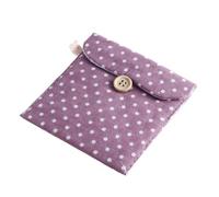 Púrpura, Bolsa Sanitaria para Mujer y Niñas Lunares Algodón, 1 Pieza | Cierre de Botón Seguro, Portátil y Discreto, para Mochila y Viaje, 10 Gramos