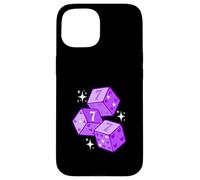 Púrpura Color Lucky Heart Purple Graphic Carcasa para iPhone 15
