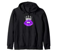 Púrpura Color Royal Kiss Purple Gráfico Sudadera con Capucha